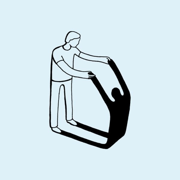 Person holding shadow