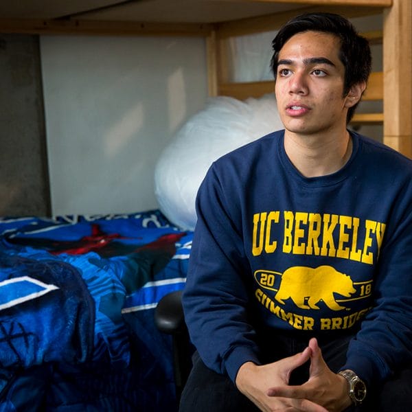 college student in dorm room