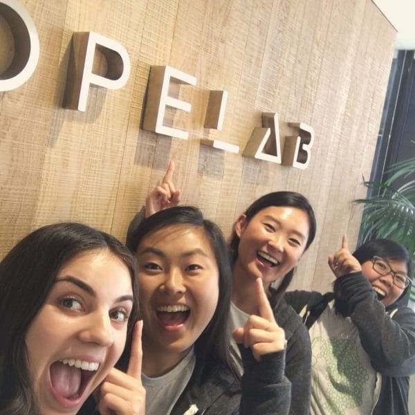 Group in front of Hopelab logo