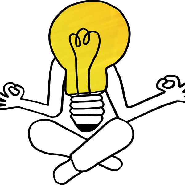 A light bulb meditating
