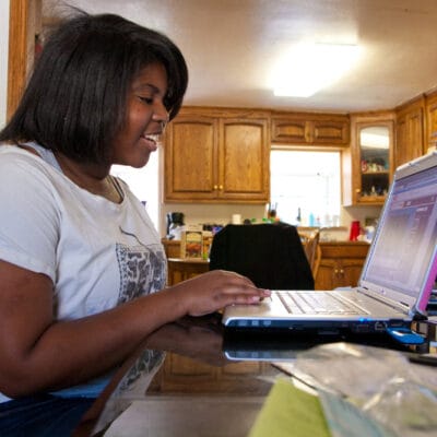 Teen on a laptop