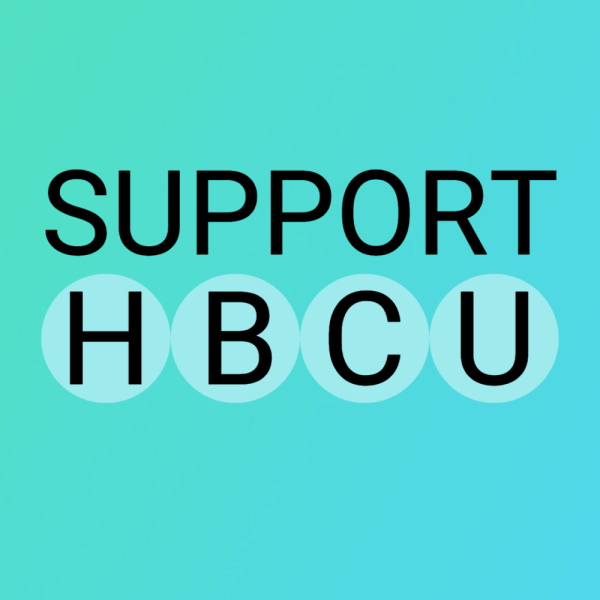 Support HBCU on a green gradient background